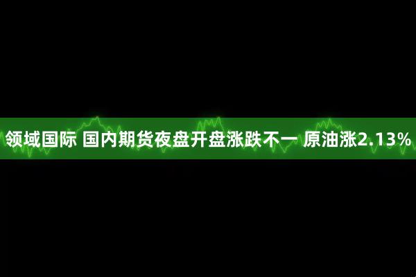 领域国际 国内期货夜盘开盘涨跌不一 原油涨2.13%